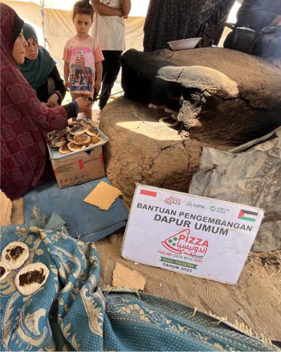 dapur Pengembangan dapur umum Pizza Indonesia di Gaza